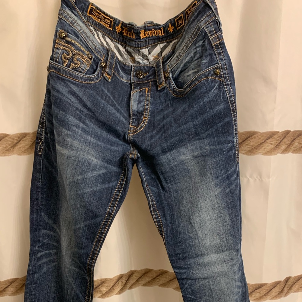 Rock Revival mens size 34/33 Palfrey boot cut in perfect condition!